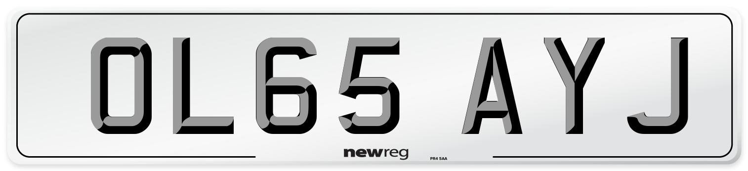 OL65 AYJ Number Plate from New Reg